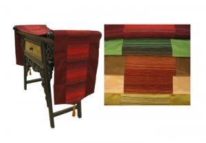 Thai Satin Silk Table Runner, Green
