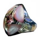 92.5 Sterling Silver Ring - Cubic Zircon/Pink MOP, 6