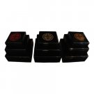 Lacquerware Box Set, Longevity, Red on Black