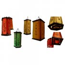 Hanging Lanterns, Square, Medium (15 1/4"" High), Green