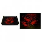 Lacquer Serving Tray, Ocean Scene, Complete Set