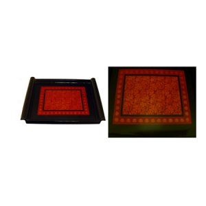 Lacquer Serving Tray, Asian Floral, Large (18.5"" x 12 1/4"")