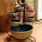 5 Step Indoor Fountain, Antique Green/Gold