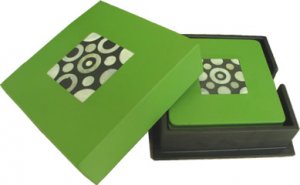 Coaster Set, Matte Finish, Seashell, Green