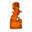 Standing Kwan Yin On Dragon In Sandalwood