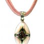 Sterling/Cubic Zircon Pendant, Pink Mother of Pearl