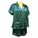 Sirisha Women's Satin Silk Shorty PJ's - Teal, Sm