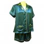 Sirisha Women's Satin Silk Shorty PJ's - Teal, Sm