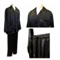 Sirisha Men's Classic Satin PJ's, G2, Black/Gold, XXL