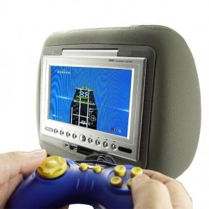 7 Inch LCD Car Headrest DVD Player + FM Transmitter -Pair -Grey New