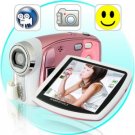 Paris - Digital Camcorder w/ Face Detection, 8x Zoom (Pink) New