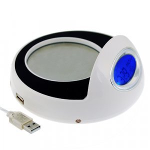 Cup Warmer and USB Hub with Clock × 5 New