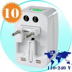 Universal Travel Adapter + Surge Protector for International Use x 10 New