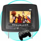 Car Headrest DVD Player/Game System Black (single) - 7 Inch New