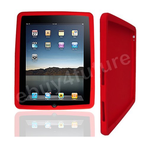 New Classic Red Silicone Skin Case Back Cover Protector for Apple iPad Wifi 3G 16GB 32GB 64GB