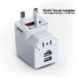 World Travel Adapter with Surge Protection + 2 USB Port