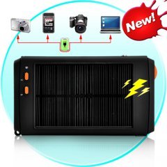 High Capacity Solar Charger and Battery w/ Flashlight (11200mAh)