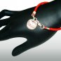 SILVER plate S.A.L coin with red leather bracelet Kabbalah Judaica