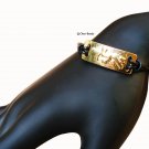 Gold plate ALAD on black cord bracelet