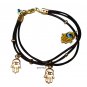 Triple Hamsa multi leather strands bracelet