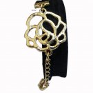 Black suede leather wrap bracelet with Elegant Rose charm