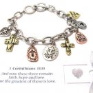 Love, Hope, Faith Charm Toggle Bracelet