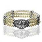 Multi-strand Glass Pearl Stretch Band Bracelet