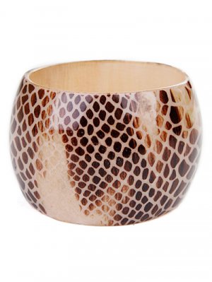 Snake Print Oversized Bangle Bracelet