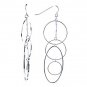 Interlocking Teardrop Earrings in Polished Silver Tone on Ear Wires