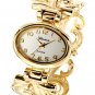 Polished Gold Tone Band Cuff Bangle Watch