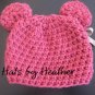 Pink bear hat with bow