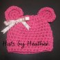 Pink bear hat with bow