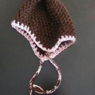 Brown/pink earflap hat