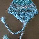 Peacock ear flap hat