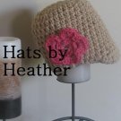 beige brimmed flower beanie hat