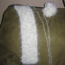 Knit fuzzy scarf white