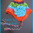 Rainbow swirl earflap hat