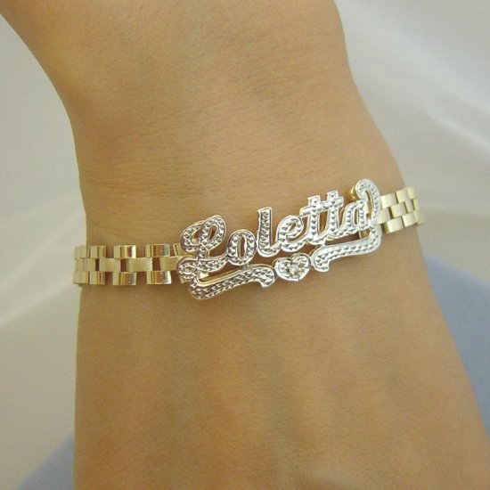 10k gold name bracelet