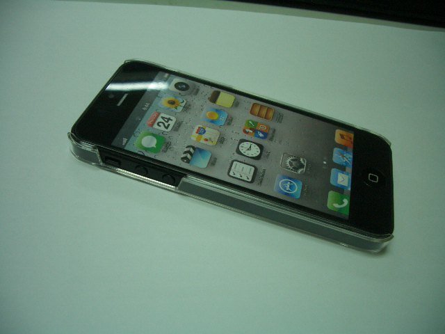 For iPhone 5 PC hard cover transparent with crystal protector for iPhone 5