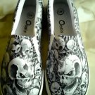 Halloween Skulls Hand Painted Shoes (Unisex slip on)