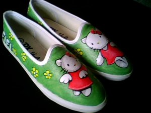 Hello Kitty Hand Painted Shoes (women's slip on)
