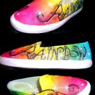 Personalized Rainbow Airbrushed Shoes (women's slip on)