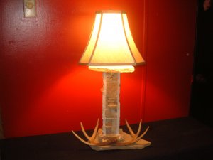 Custom Stone Antler Table Lamp