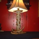 Custom Antler Barbed Wire Stone Lamp