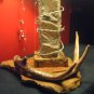 Custom Antler Barbed Wire Stone Lamp
