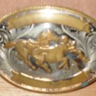 Western Calf Roping Belt Buckle German Silver Vintage Western Calf Roping Belt Buckle German Silver Vintage