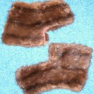 Vintage Mink Fur Cuffs Collar Mahogany color