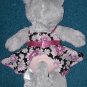Build-a-Bear Grey Kitty Cat Flower Print Dress