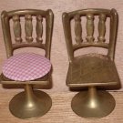 Doll House Brass Chairs Miniature Set of 4