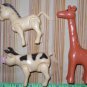 Hard Plastic Cow Donkey & Giraffe Farm Zoo